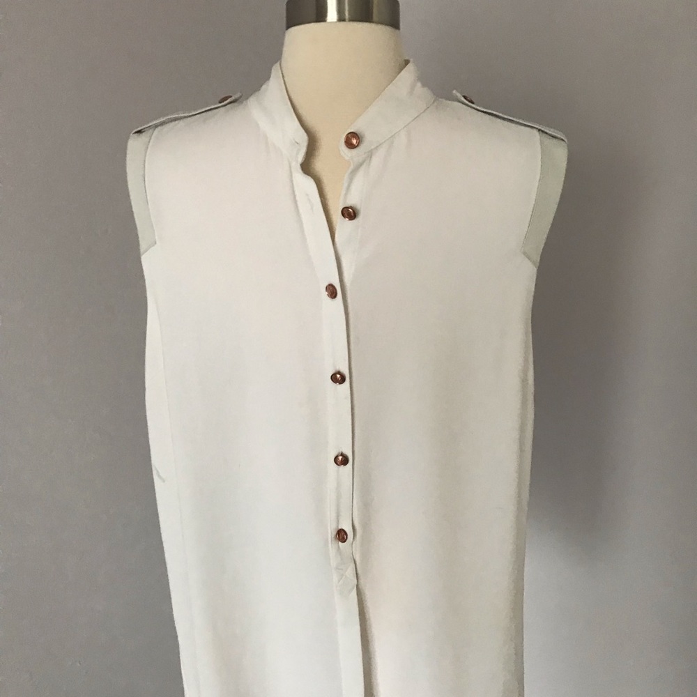 Rag & Bone Button Up Tank with Leather Straps